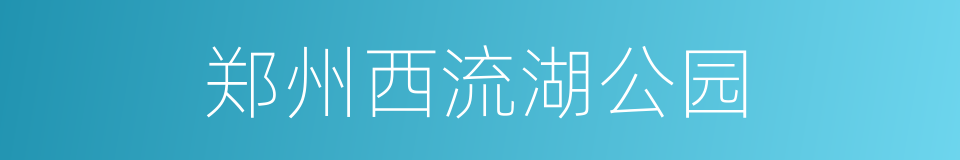 郑州西流湖公园的同义词