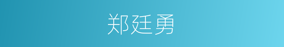 郑廷勇的同义词