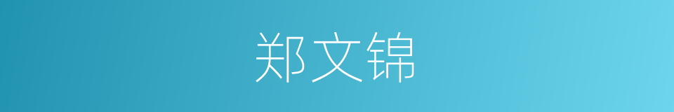 郑文锦的同义词