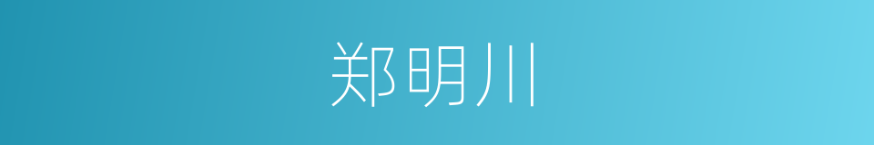 郑明川的同义词