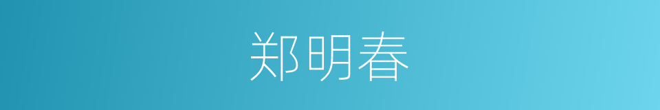 郑明春的同义词