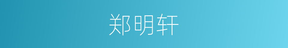 郑明轩的同义词