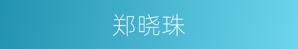 郑晓珠的同义词