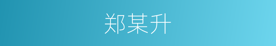 郑某升的同义词