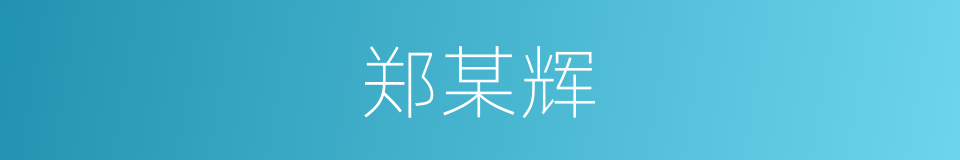 郑某辉的同义词