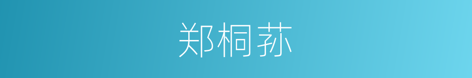 郑桐荪的同义词