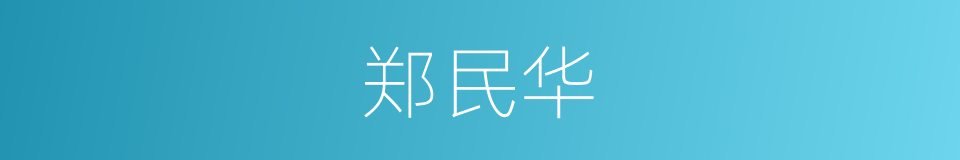 郑民华的同义词