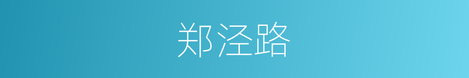 郑泾路的同义词