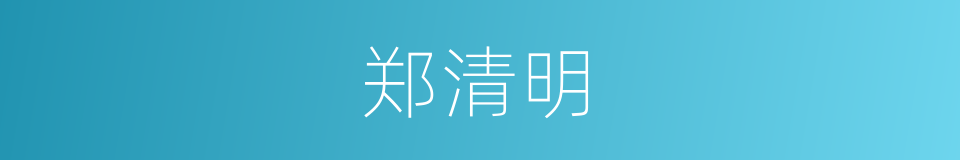 郑清明的同义词