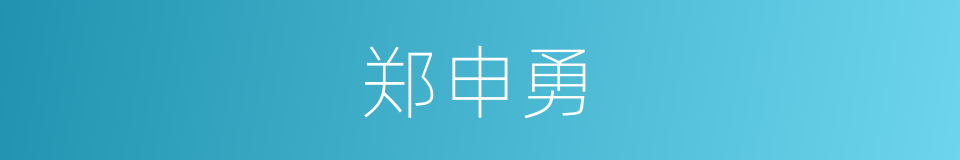 郑申勇的同义词