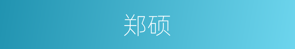 郑硕的同义词