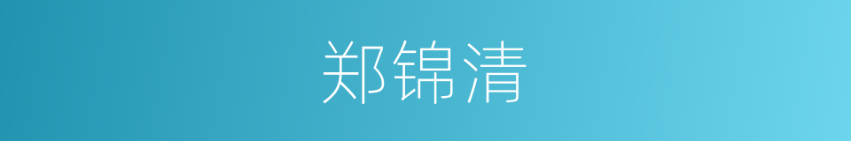 郑锦清的同义词
