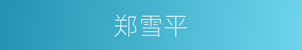 郑雪平的同义词