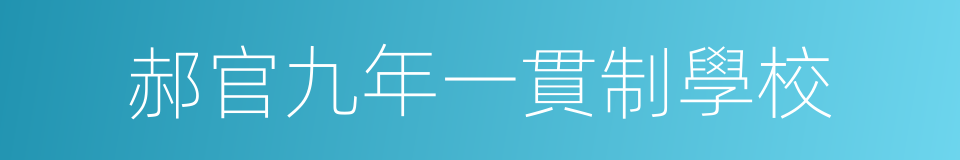 郝官九年一貫制學校的同義詞