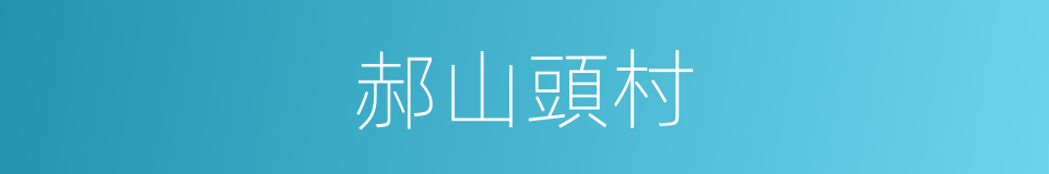 郝山頭村的同義詞