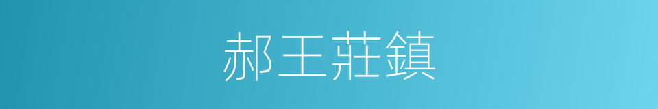 郝王莊鎮的同義詞