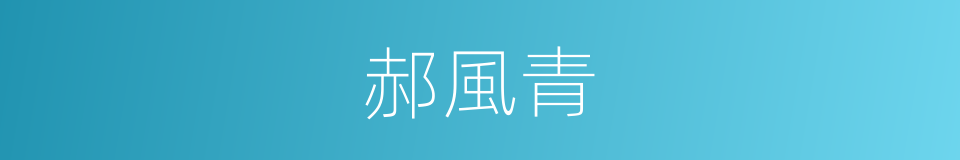 郝風青的同義詞