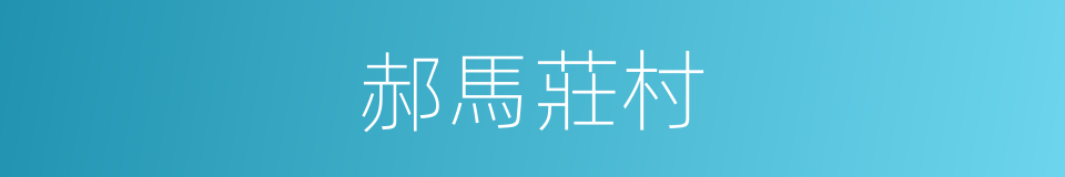 郝馬莊村的同義詞