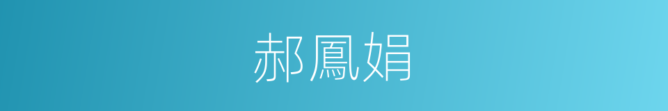 郝鳳娟的同義詞