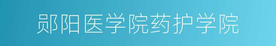 郧阳医学院药护学院的同义词