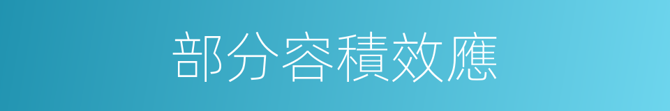 部分容積效應的同義詞