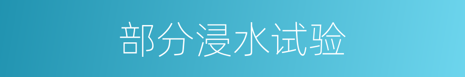 部分浸水试验的同义词