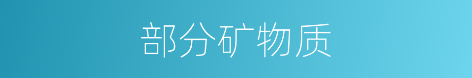 部分矿物质的同义词