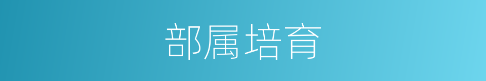 部属培育的同义词