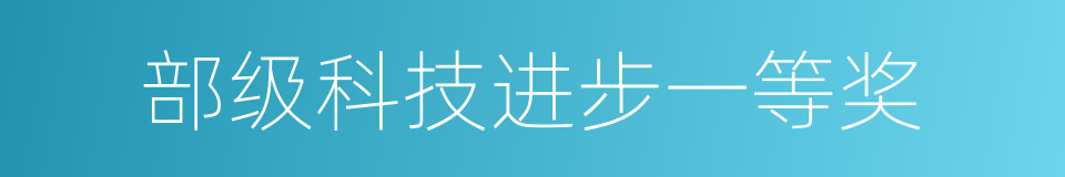 部级科技进步一等奖的同义词