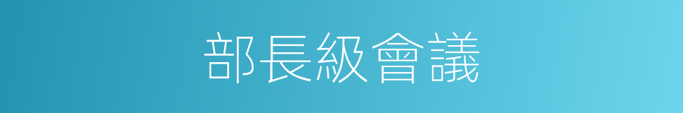 部長級會議的同義詞