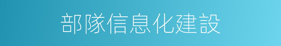 部隊信息化建設的同義詞