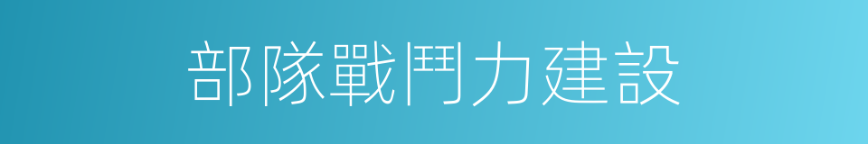 部隊戰鬥力建設的同義詞