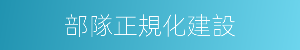 部隊正規化建設的同義詞