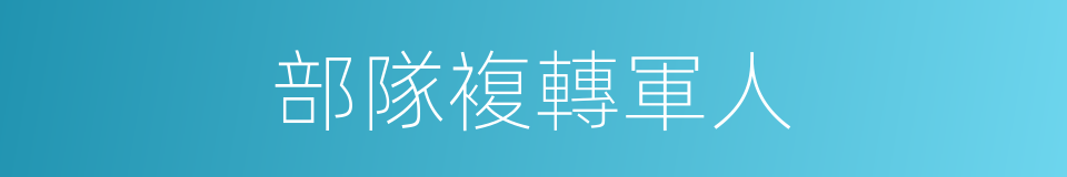 部隊複轉軍人的同義詞