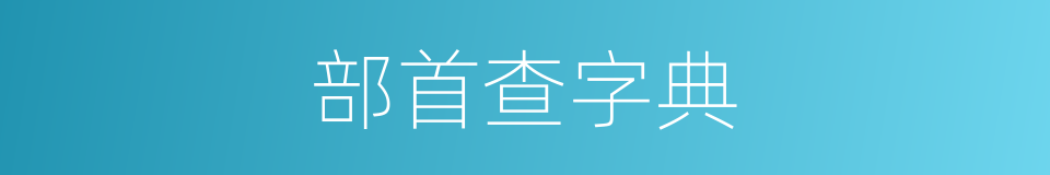 部首查字典的同义词