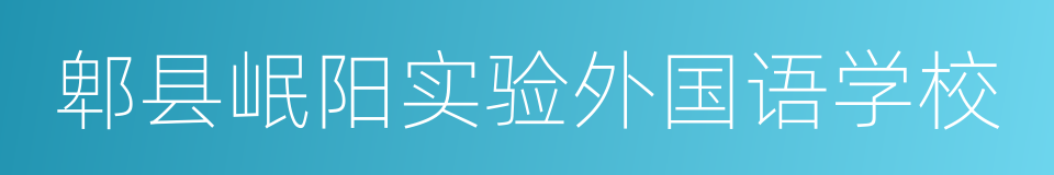 郫县岷阳实验外国语学校的同义词