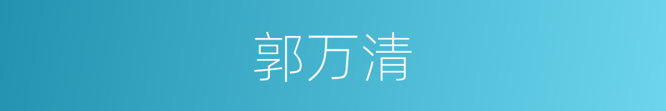 郭万清的同义词