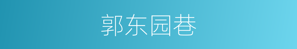 郭东园巷的同义词