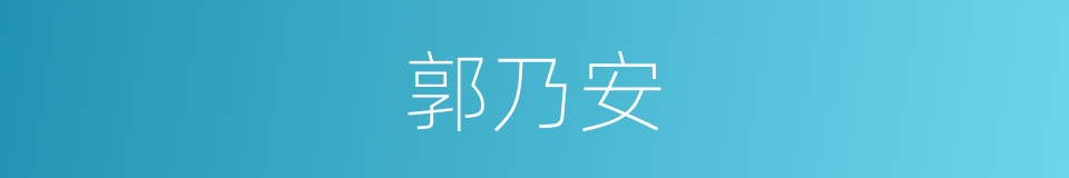 郭乃安的同义词