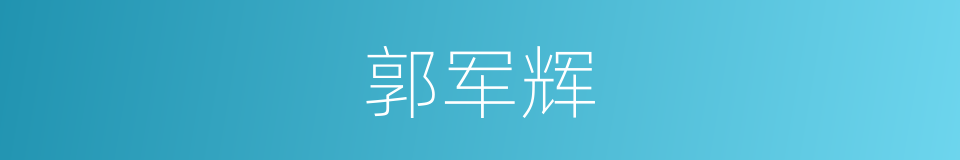 郭军辉的意思