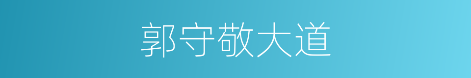 郭守敬大道的同义词