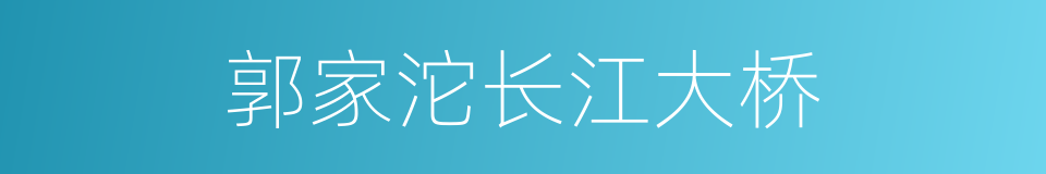 郭家沱长江大桥的同义词