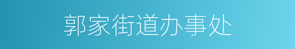 郭家街道办事处的同义词