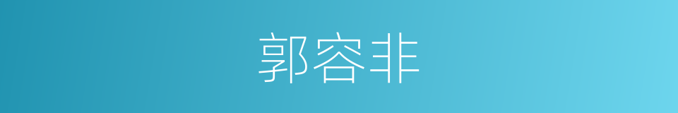 郭容非的同义词