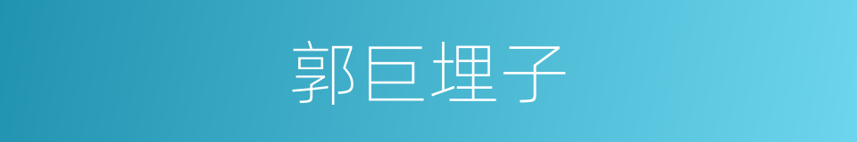 郭巨埋子的同义词