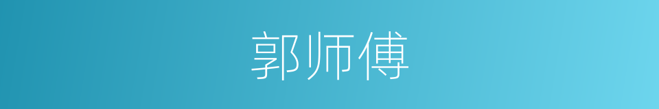 郭师傅的同义词