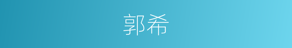 郭希的同义词