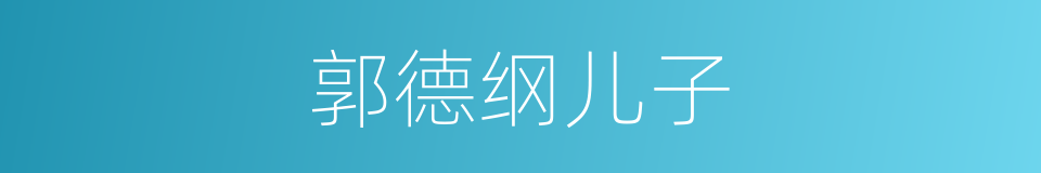 郭德纲儿子的同义词