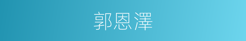 郭恩澤的同義詞