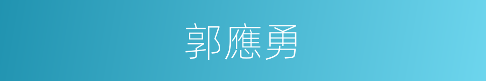 郭應勇的同義詞